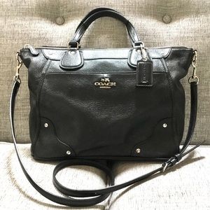 Coach Millie Full Grain Leather Black Satchel/Crossbody Bag